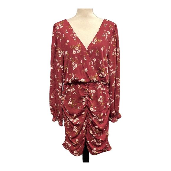 Speechless Dress Womens XXL Dark Floral Ruched Chiffon‎ Fairy Grunge Whimsigoth - Picture 1 of 9